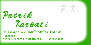 patrik karpati business card